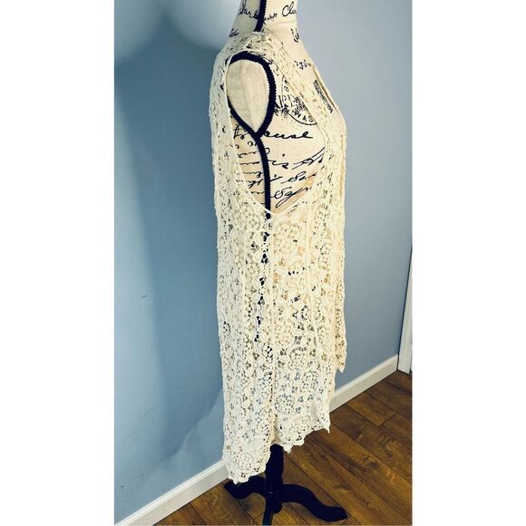 New Daytrip by Buckle Women's Large XL Cream Open Front Cardigan Duster Weave - Picture 2 of 8